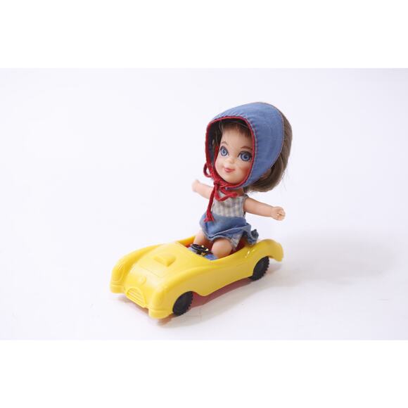 1960s, Liddle Kiddles, Babe Biddle, Doll, Yellow Car, Mattel, ~ 250929-WH 766 - Picture 1 of 3